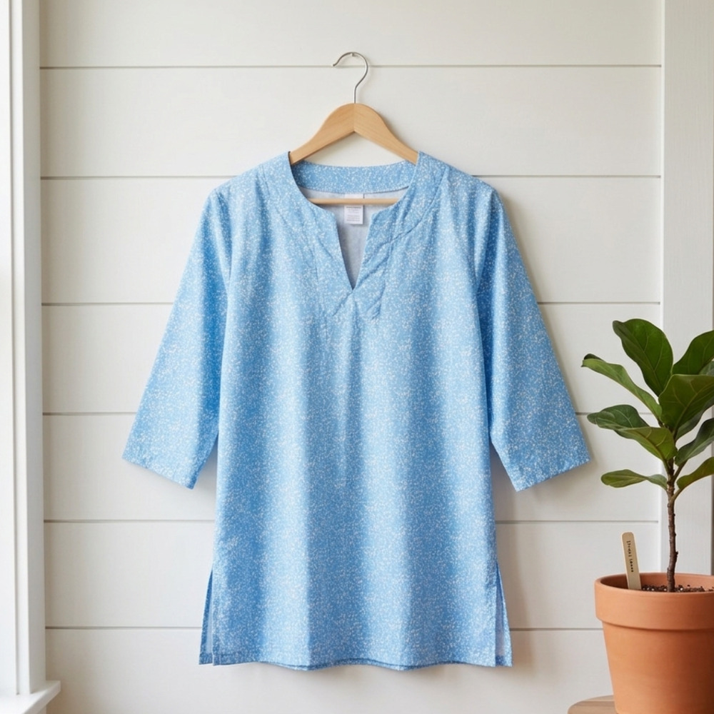 Bella Bliss Toddler Girls Cotton Swim Cover-Up Cornflower Blue Floral Size 3